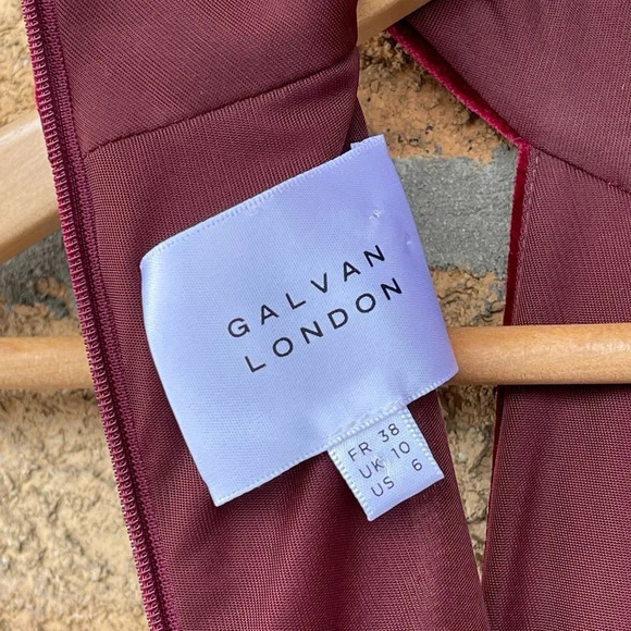 Galvan London Rosa Velvet Midi Dress size 6 - Picture 13 of 16